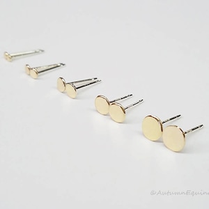Small Circle Stud Earrings Minimalist Stud Earrings 14k Gold Filled