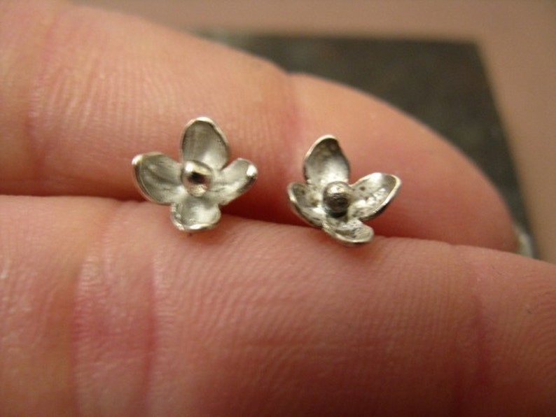 Lilac Stud Earrings in Sterling Silver image 5