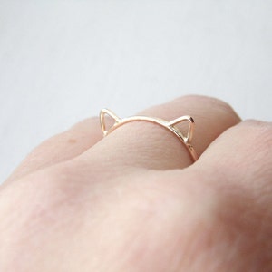 Gold Cat Ring Cat Ears Ring image 5