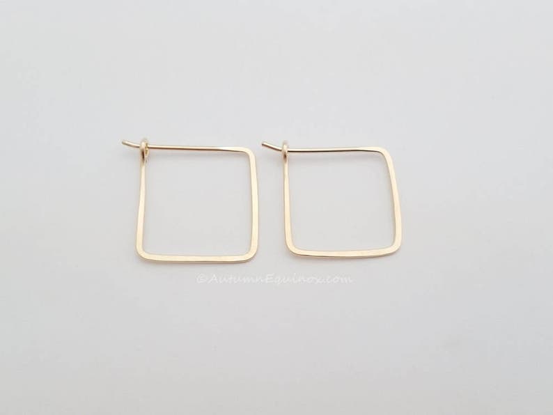 Square Hoop Earrings 14k Gold Filled image 1