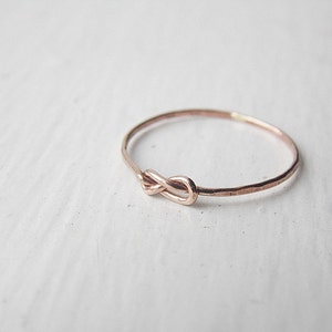 Thin Infinity Knot Ring Rose Gold Fill