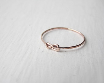 Thin Infinity Knot Ring Rose Gold Fill