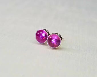 Rubis d’oreilles Boucles d’oreilles argent Pierre de naissance