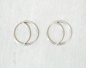 Crescent Moon Hoop Earrings