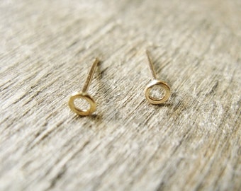 Tiny Post Hoop Earrings in 14k Gold Fill 3mm