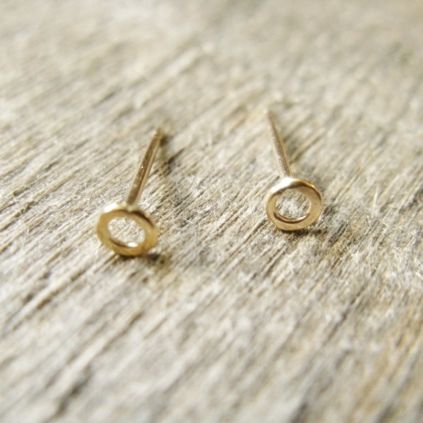 Tiny Post Hoop Earrings in 14k Gold Fill 3mm