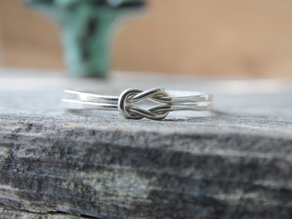 Double Knot Ring Sterling Silver Nautical Knot Ring