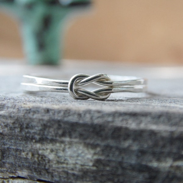 Double Knot Ring Sterling Silver Nautical Knot Ring