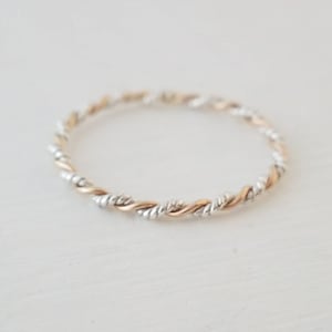 Twisted Band in Sterling Silver 14k Gold Filled