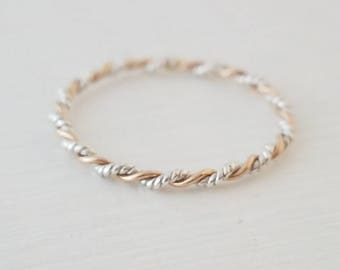 Twisted Band in Sterling Silver 14k Gold Filled