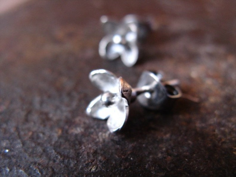 Lilac Stud Earrings in Sterling Silver image 2