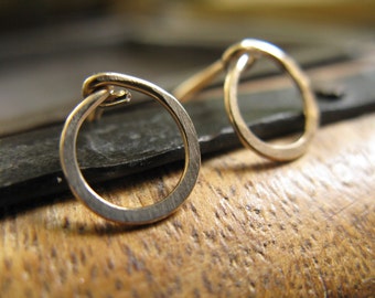 14k Gold fill small hoop stud earrings