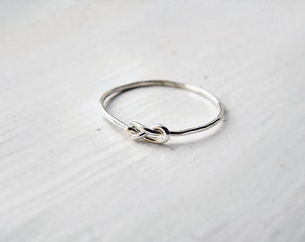 Thin Infinity Knot Ring Sterling Silver