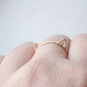 Gold Cat Ring - Cat Ears Ring