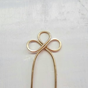 Celtic Knot Hair Pin, 3 Leaf Clover, Triquetra, Hair Accessories, Gold Hair Pin, Gold Hair Fork, Triquetra Hair Fork, Handmade Hair Pin