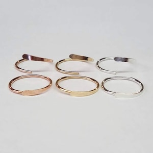 Sleeper Hoop Earrings Gold Rose Gold Sterling Silver Small Hoops