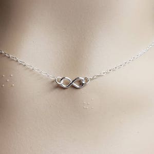 Infinity Necklace in Sterling Rose and Yellow Gold image 3