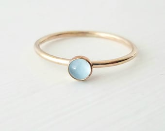 Gold Aquamarine Ring