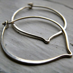 Small leaf hoops in sterling silver image 1