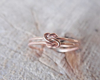 Double Love Knot Ring 14k Rose Gold Fill