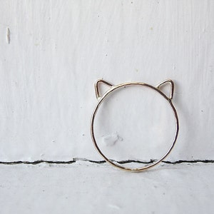 Gold Cat Ring Cat Ears Ring image 4