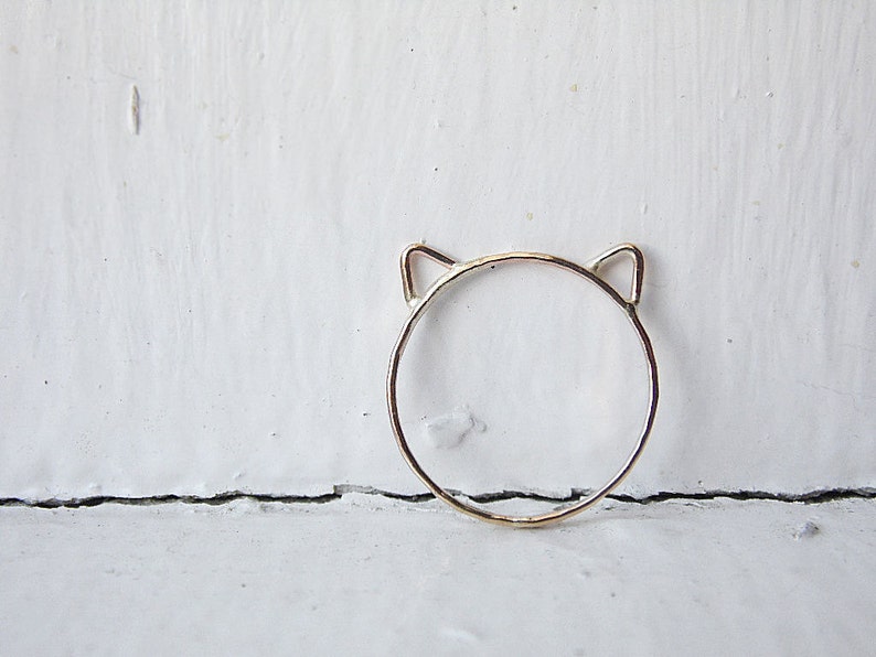 Gold Cat Ring Cat Ears Ring image 4