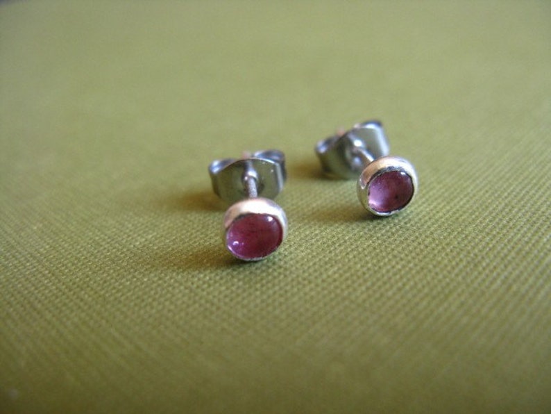 Pink Tourmaline stud Earrings image 4