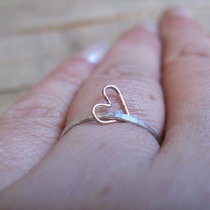 Floating Heart Sterling Silver Stacking Ring image 5