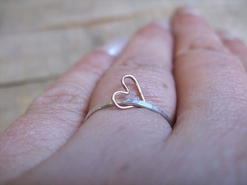 Floating Heart Sterling Silver Stacking Ring image 5