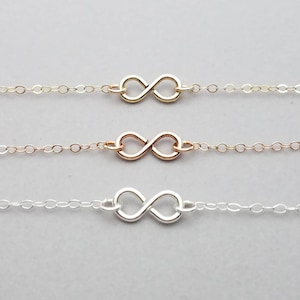 Infinity Necklace in Sterling Rose and Yellow Gold image 1