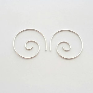 Spiral Hoop Earrings Sterling Silver
