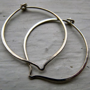 Small leaf hoops in sterling silver image 2