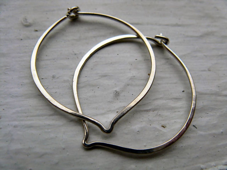 Small leaf hoops in sterling silver image 2