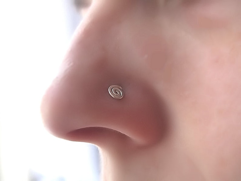 Spiral Nose Stud Sterling Silver image 5