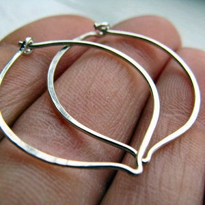 Small leaf hoops in sterling silver image 5