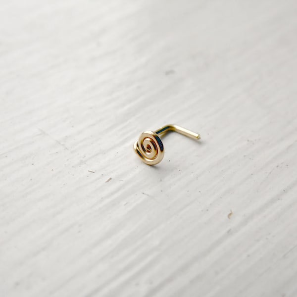 Spiral Nose Stud 14k Gold Fill