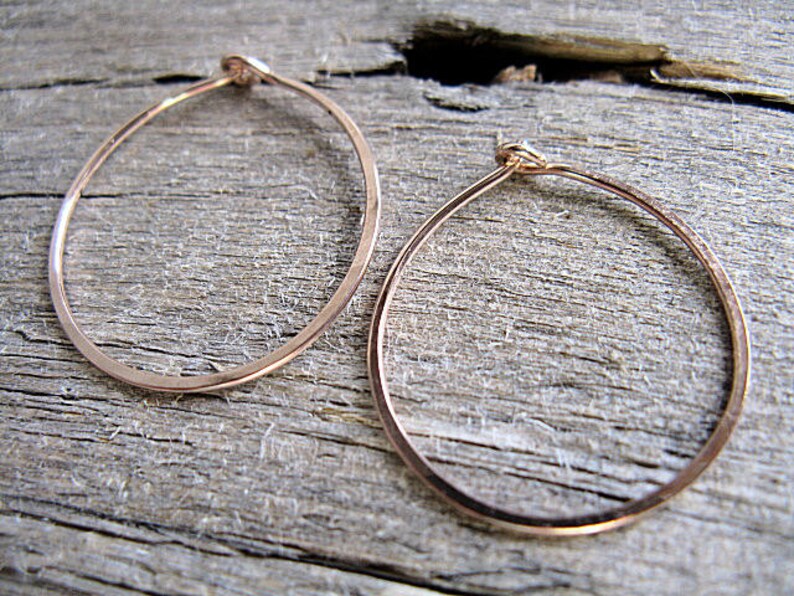 Hoop Earrings 14k Rose Gold Fill 1inch Etsy