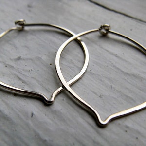 Small leaf hoops in sterling silver image 3