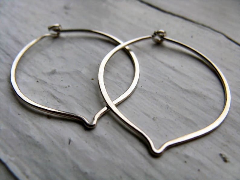 Small leaf hoops in sterling silver image 3