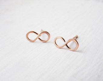 Infinity Studs 14k Rose Gold Fill Post Earrings
