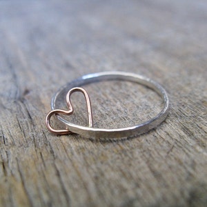 Floating Heart Sterling Silver Stacking Ring image 2