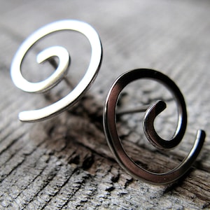 Sterling silver spiral earrings