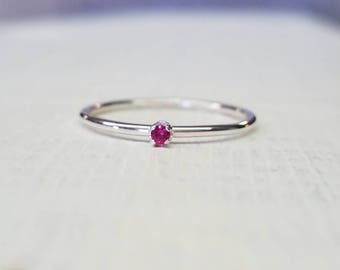 Ruby Ring in Sterling Silver Birthstone Jewelry