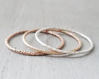 Sparkle Diamond Cut Stacking Rings