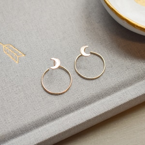 Crescent Moon Ear Jacket Earrings