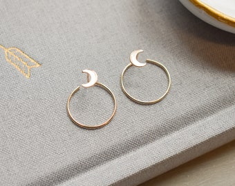 Crescent Moon Ear Jacket Earrings