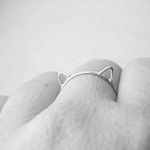 Cat Ears Ring Cat Ring Sterling Silver