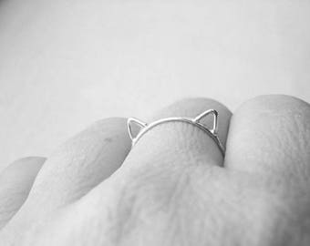 Cat Ears Ring Cat Ring Sterling Silver