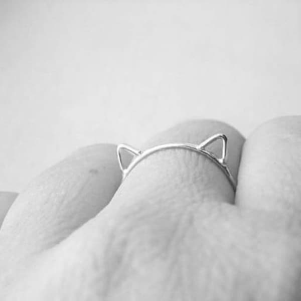 Kattenoren ring kattenring sterlingzilver