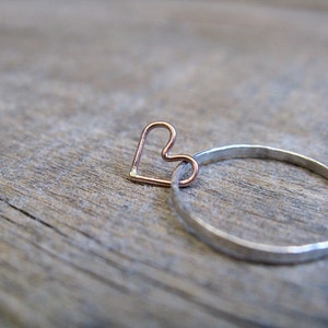 Floating Heart Sterling Silver Stacking Ring image 3